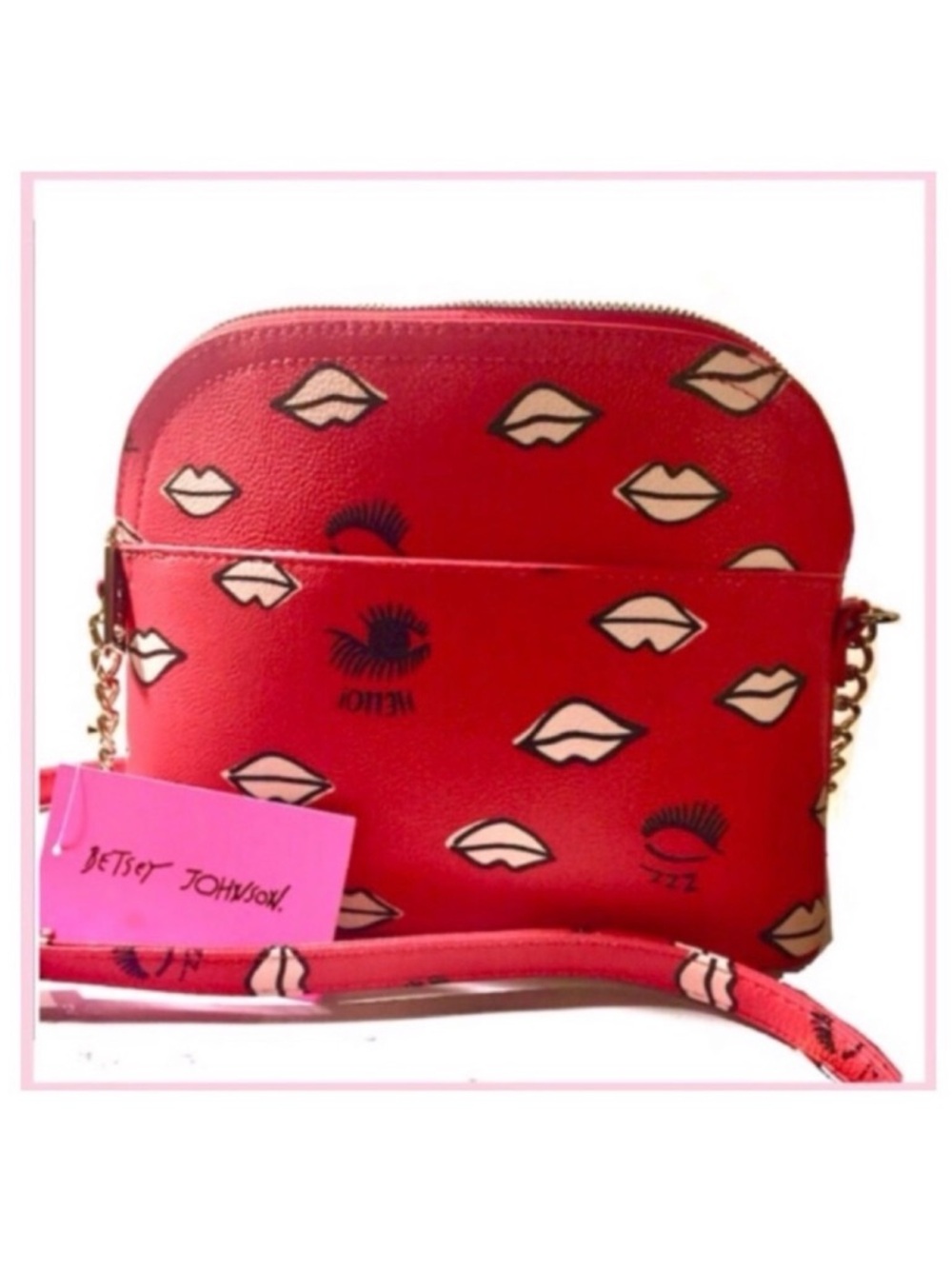 🆕 Betsey Johnson Crossbody Bag—Eyes & Lips Print